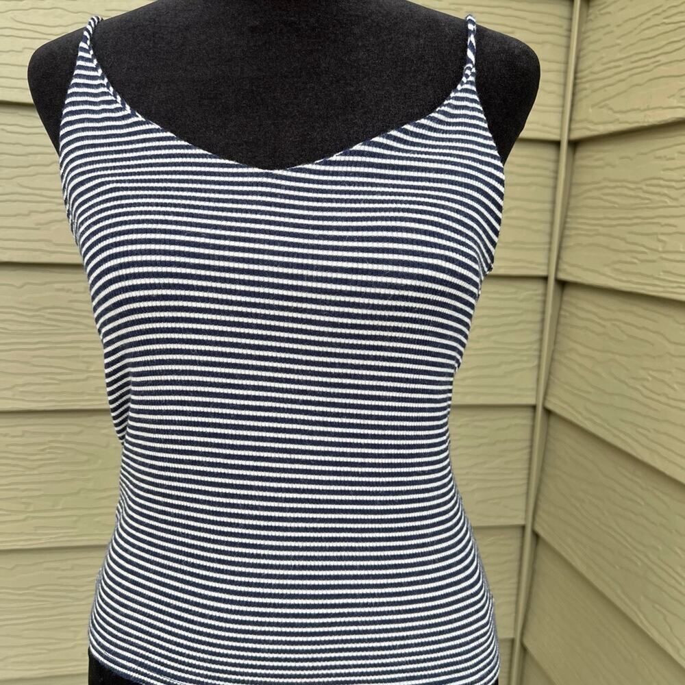 Active USA Striped tank top, size S, blue & white striped